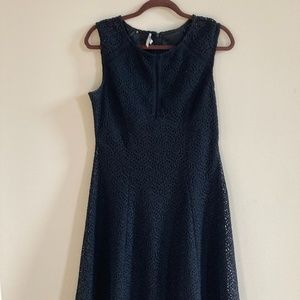 Black dress with stretchy lace overlay